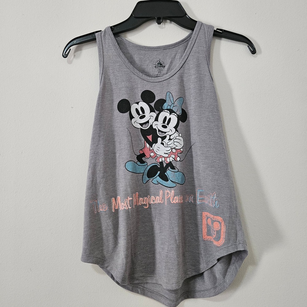 Disney Parks Mickey‎ Minnie Mouse Gray Tank Top Most Magical Place on Earth XS
